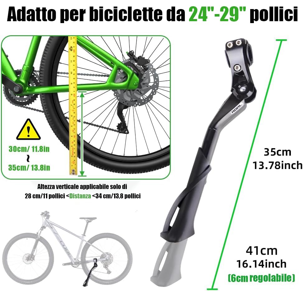 Cavalletto Bici 24-29 Pollici Supporto Bici MyBESTbike - Regolabile 24-29 Pollici - Carico 35kg - Per MTB E City Bike Piedini Antiscivolo Cavalletto - Foto 9