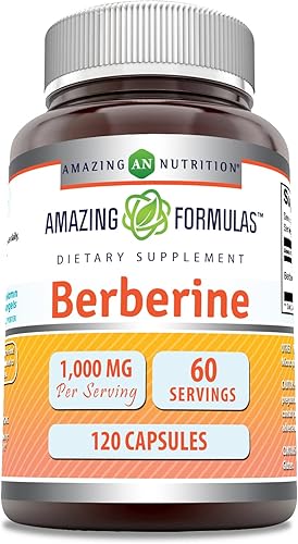 Miniatura 5 de Amazing Formulas Berberina - Cápsulas de 500 mg 1000 mg por porción - Apoya la función inmunológica la función cardiovascular y gastrointestinal 250