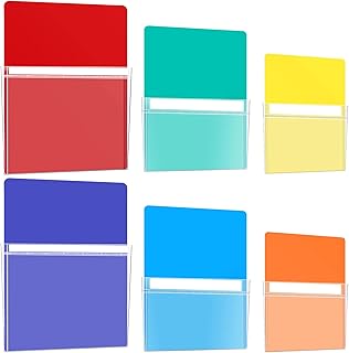 Ctosree 6 Pcs Magnetic File Holder 3 Size Magnetic Pen Holder Refrigerator Magnet Organizer Wall Fridge Pockets Planners Mail Storage Case Pencil Cup for Metal Cabinet Lockers (Multicolor)