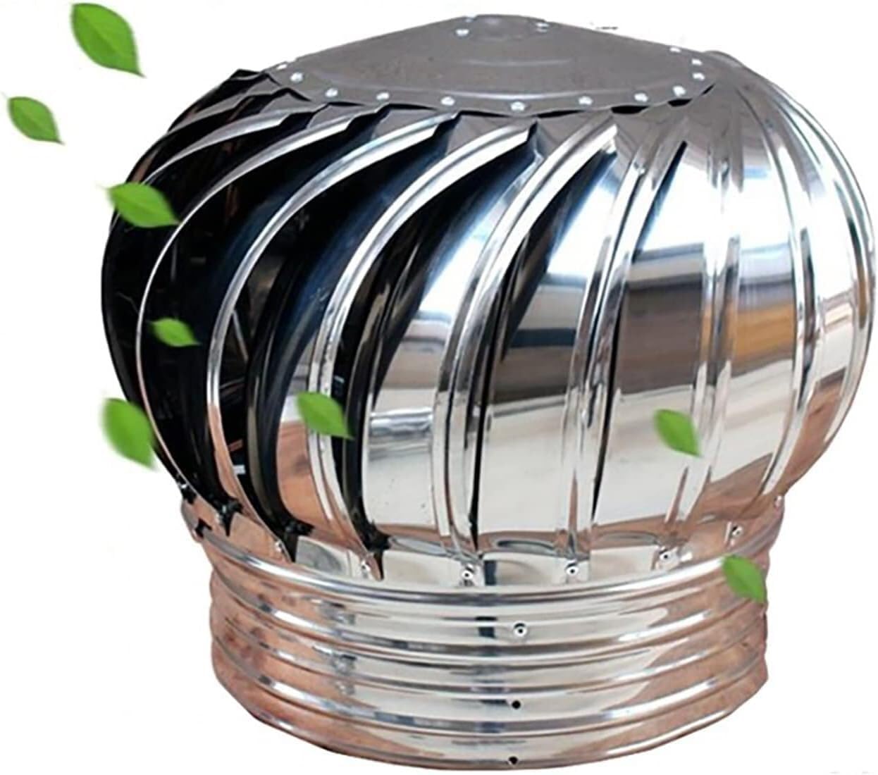 WOTZOV Rotating Chimney Cowl Cap - Turbine Ventilator For Roof Prevents Rain & Keeps Fireplace Dry Enhanced Airflow Weather-Resistant Chimney Spinner Cover，160mm