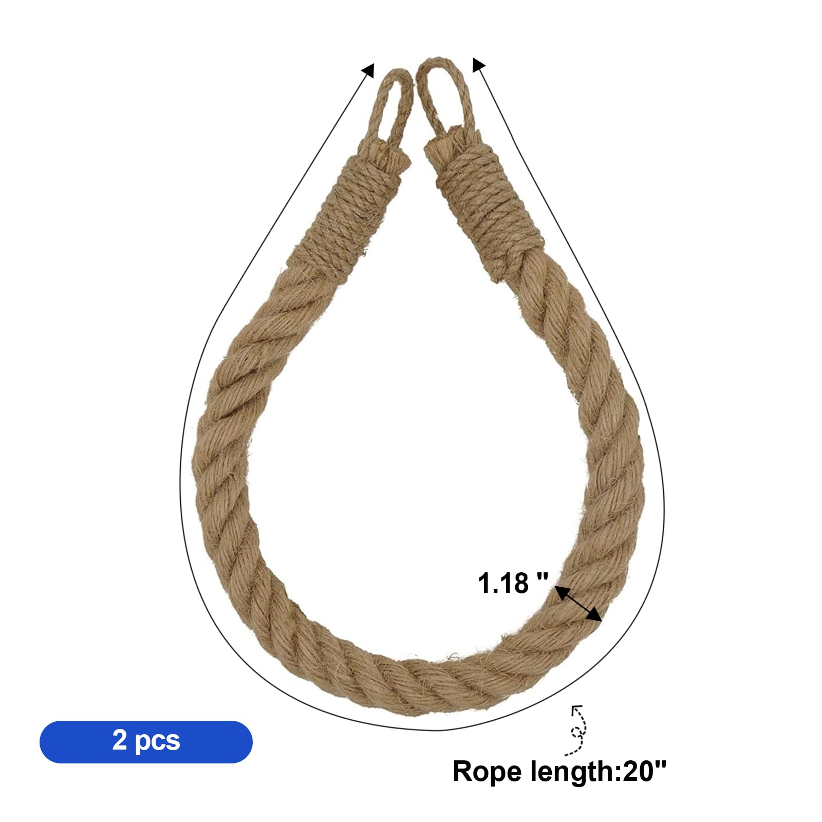 2x Nautische Jute-Seile Für DIY – 50,8 Cm, Für Toilettenpapierhalter & Handtuchring