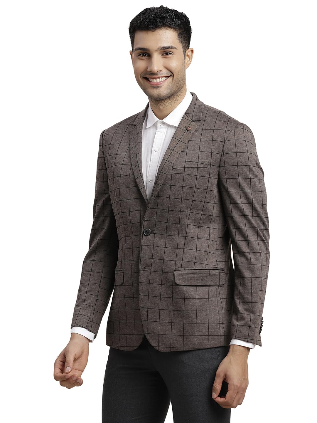 Turtle Blazer casual a cuadros de rizo y rayón para hombre, ajuste a medida, ligero y estructurado para un estilo casual elegante