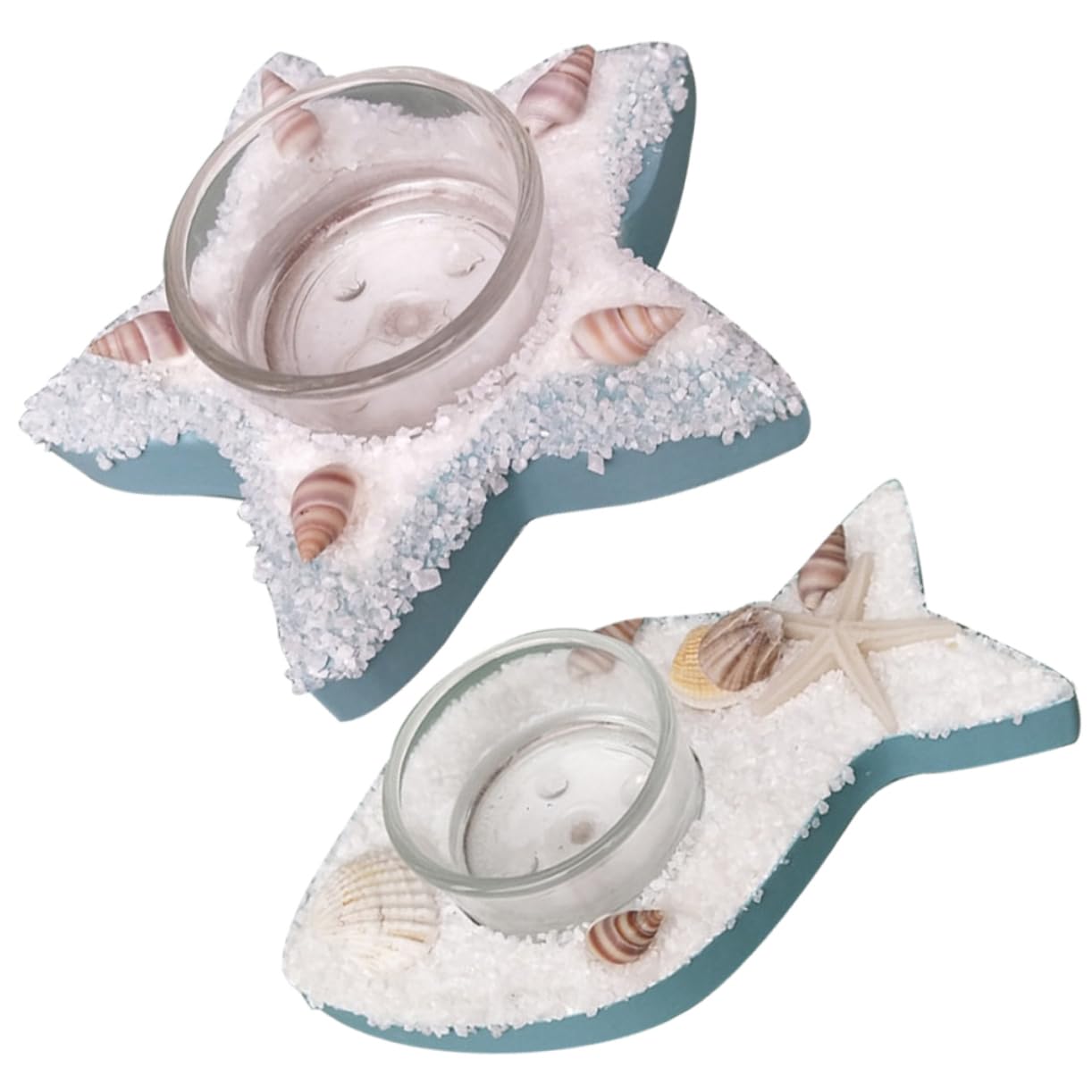 2 Set Cangoli Di Stelle Marine Candele Candela Conica Candelieri Senza Titolare Arredamento Candelabro Da Tavolo Porta Tealight Nautico Di Legno 2 Pezzi*2