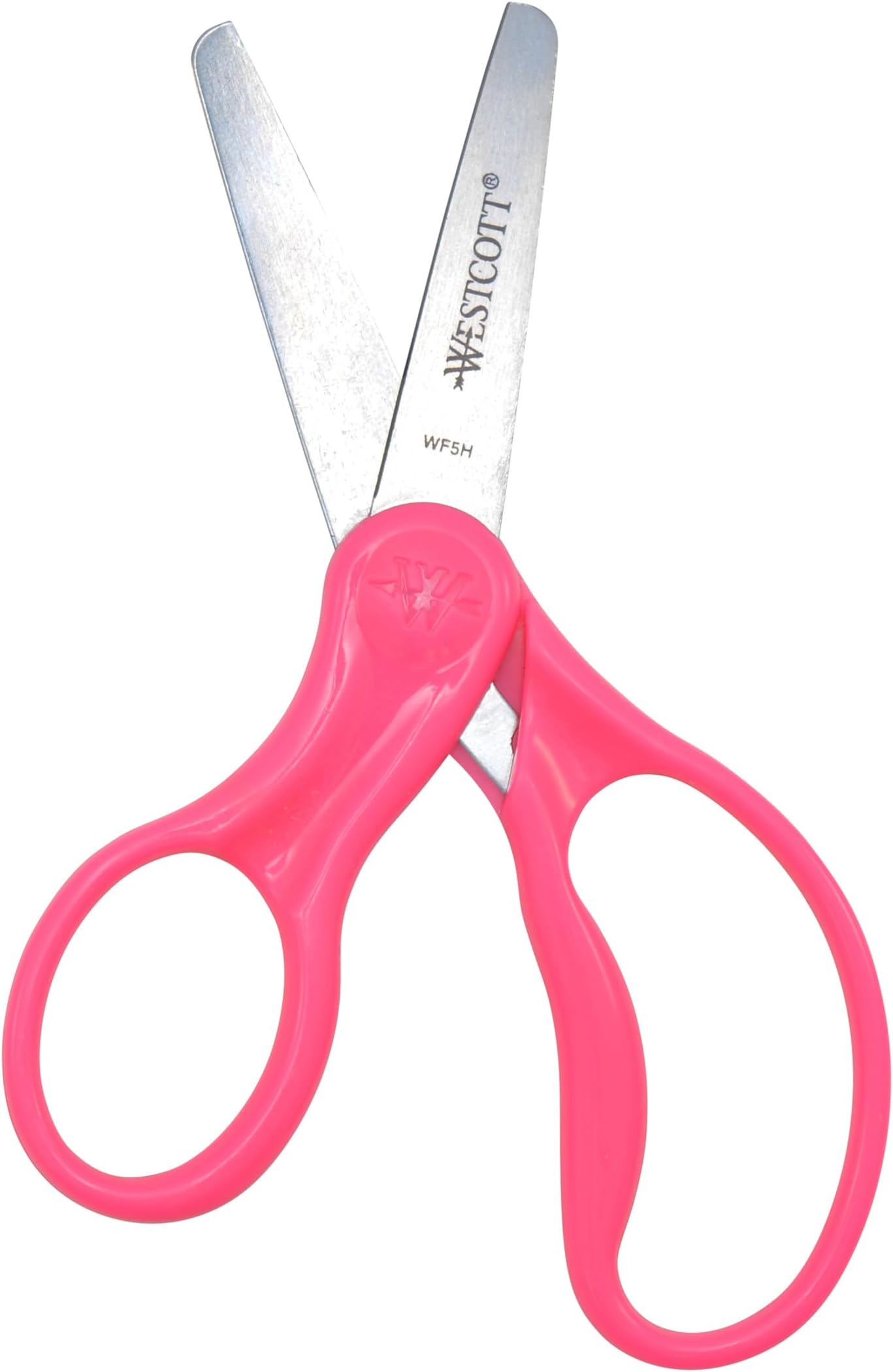 13594 Left-Handed Scissors, Hard Handle Kids' Scissors, Back to School, Classroom Supplies, Ages 4-8, 5-Inch Blunt Tip, Color Varies