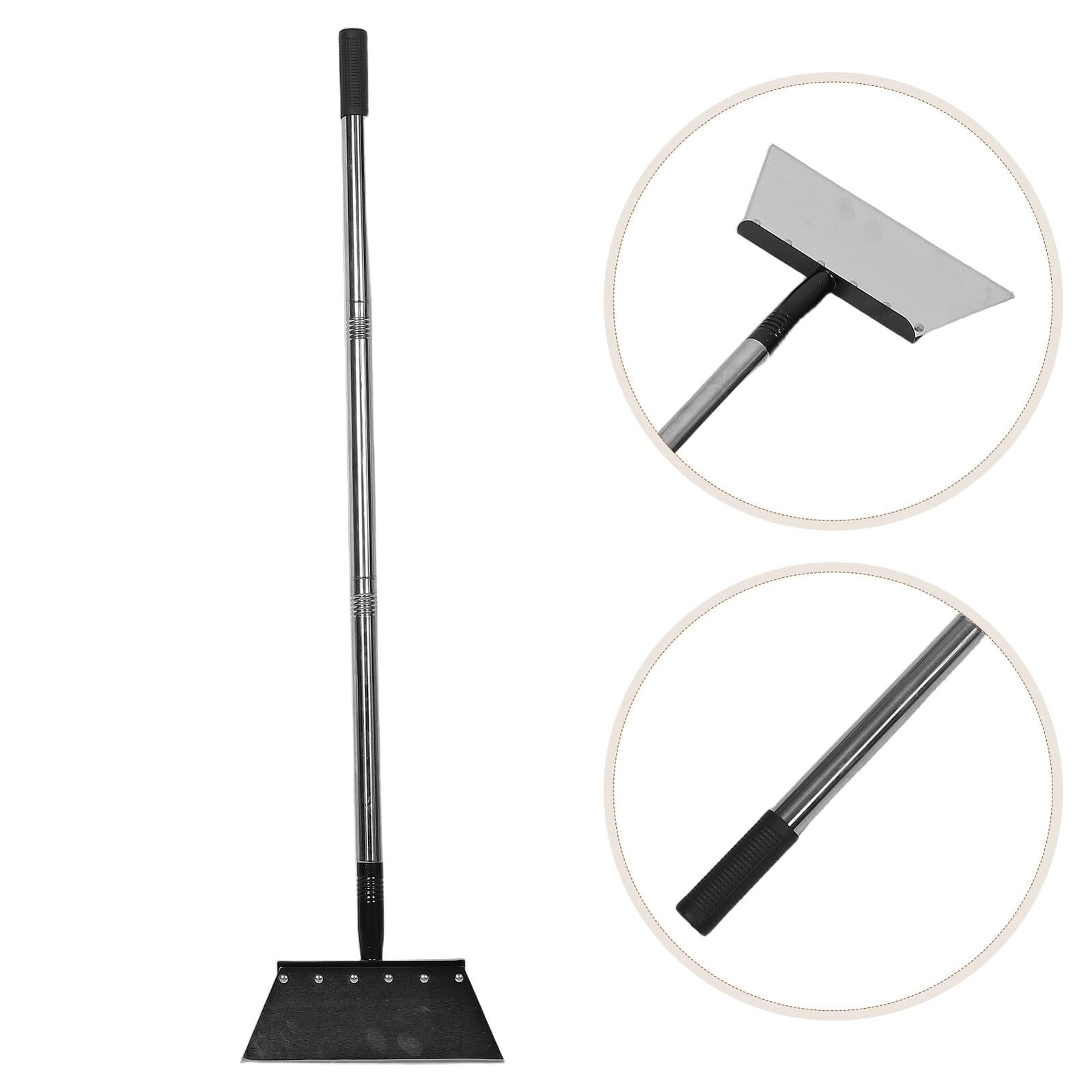 Toyvian Raspador de Jardín Plano de Acero Inoxidable Mango Largo Ergonómico, Herramienta Multifuncional para Limpieza de Bordes y Superficies en Cocinas y Agricultura