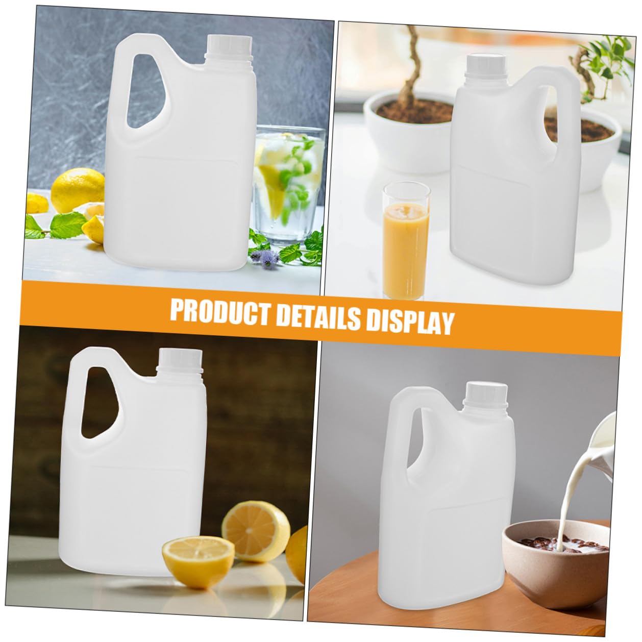 Bouteille 2 Litres Réutilisable en Plastique avec Poignée, Récipient à Jus pour Réfrigérateur, Facile à Nettoyer et Transporter, Lot de 2 Bouteilles pour Usage Domestique