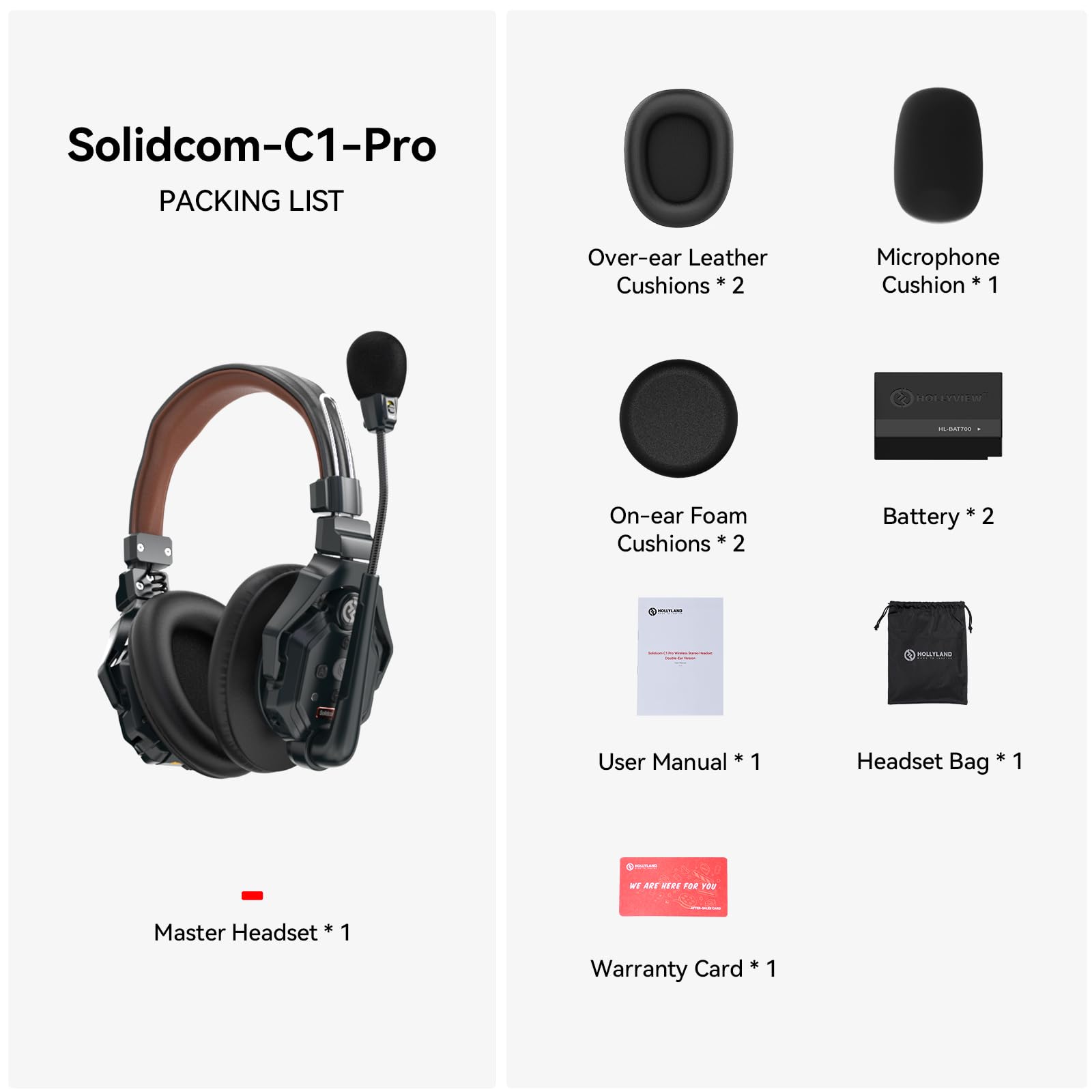Amazon.com: Hollyland Solidcom C1 Pro Wireless Stereo Master
