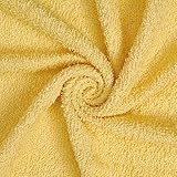 9 oz Cotton Terry Cloth Hypoallergenic 44/45' Fabric by The Yard (Yellow, 1 Yard)