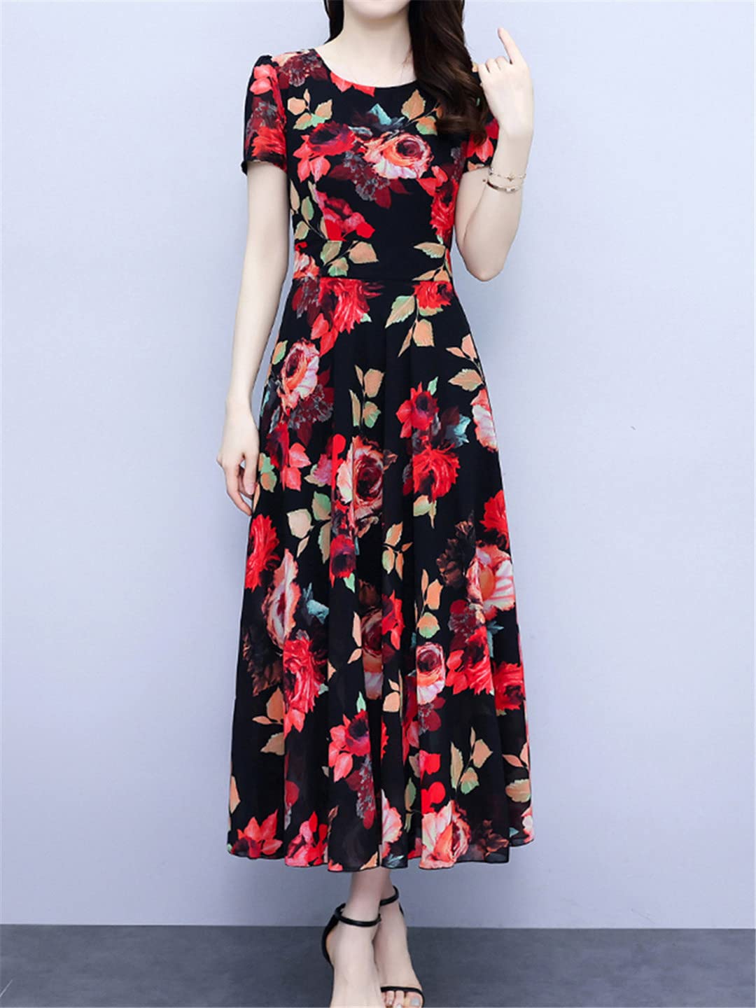 Eleganti abiti lunghi da sera alla moda vestiti estivi per le donne casual maxi abito da notte floreale abito da ballo