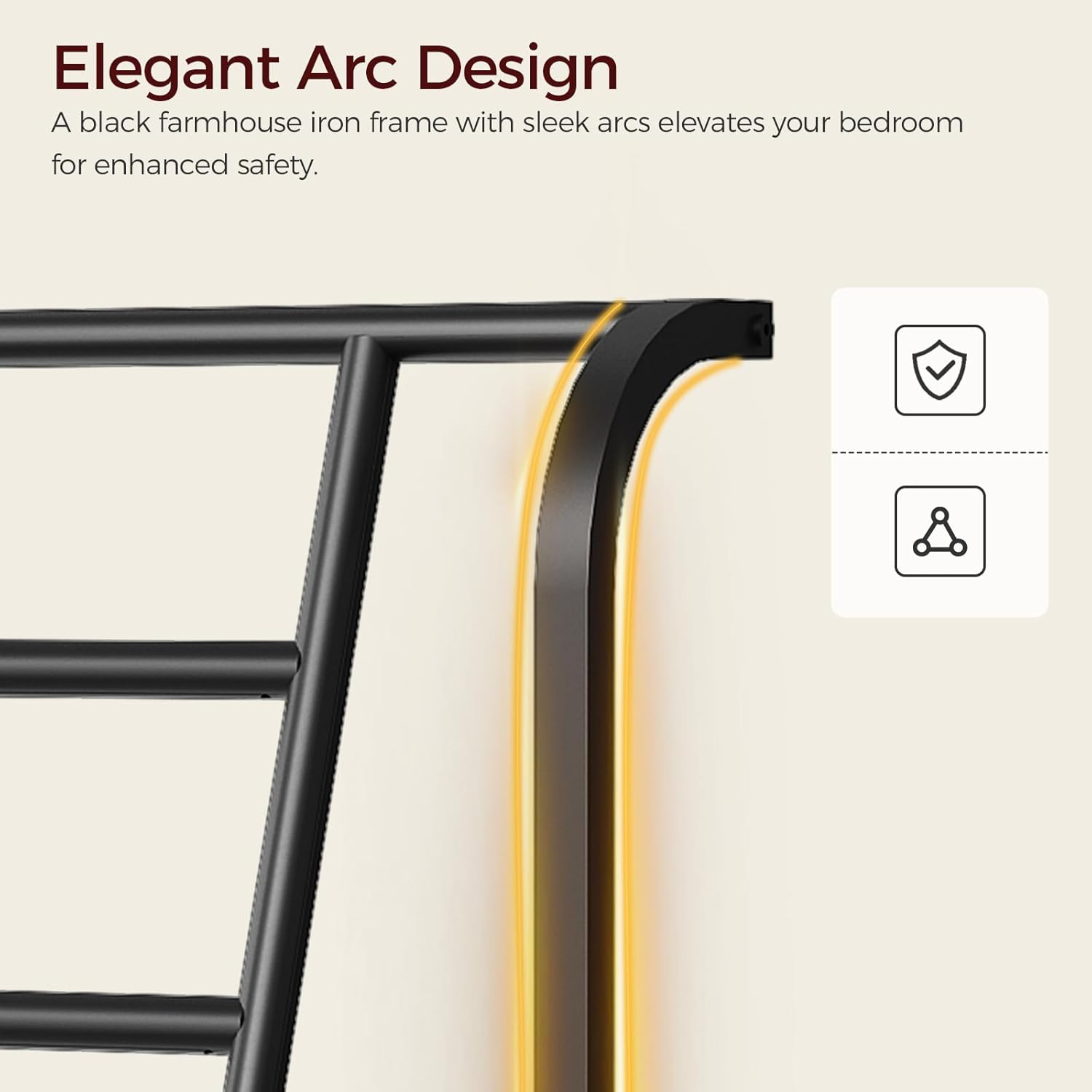 Queen Size Headboard Only, Metal Headboard with 2 Power Strips, Reclining Backrest, with Bed Frame Adapters, Easy Assembly, Rustic Brown and Black