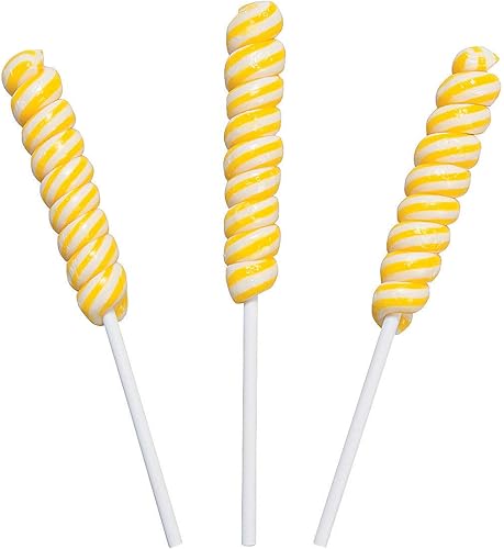 Mini Unicorn Twist Pops amarillo (24 ventosas con sabor a limón) Caramelo de fiesta