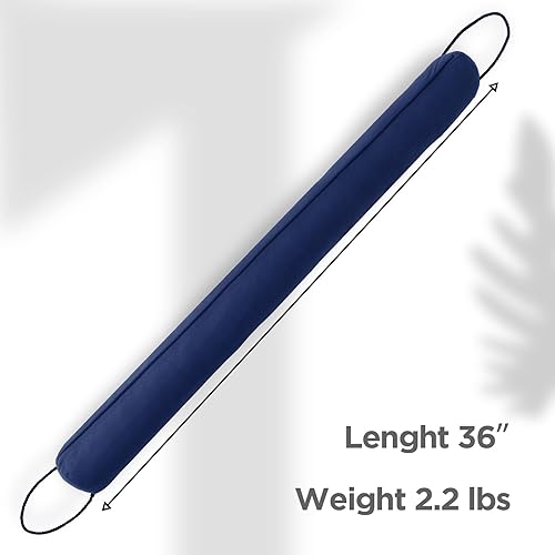 Miniatura 2 de Sunolga Paquete de 2 topes de puerta con peso de 36 pulgadas, 2.2 libras, relleno de cuentas de vidrio y algodón, extraíble, lavable a máquina, a