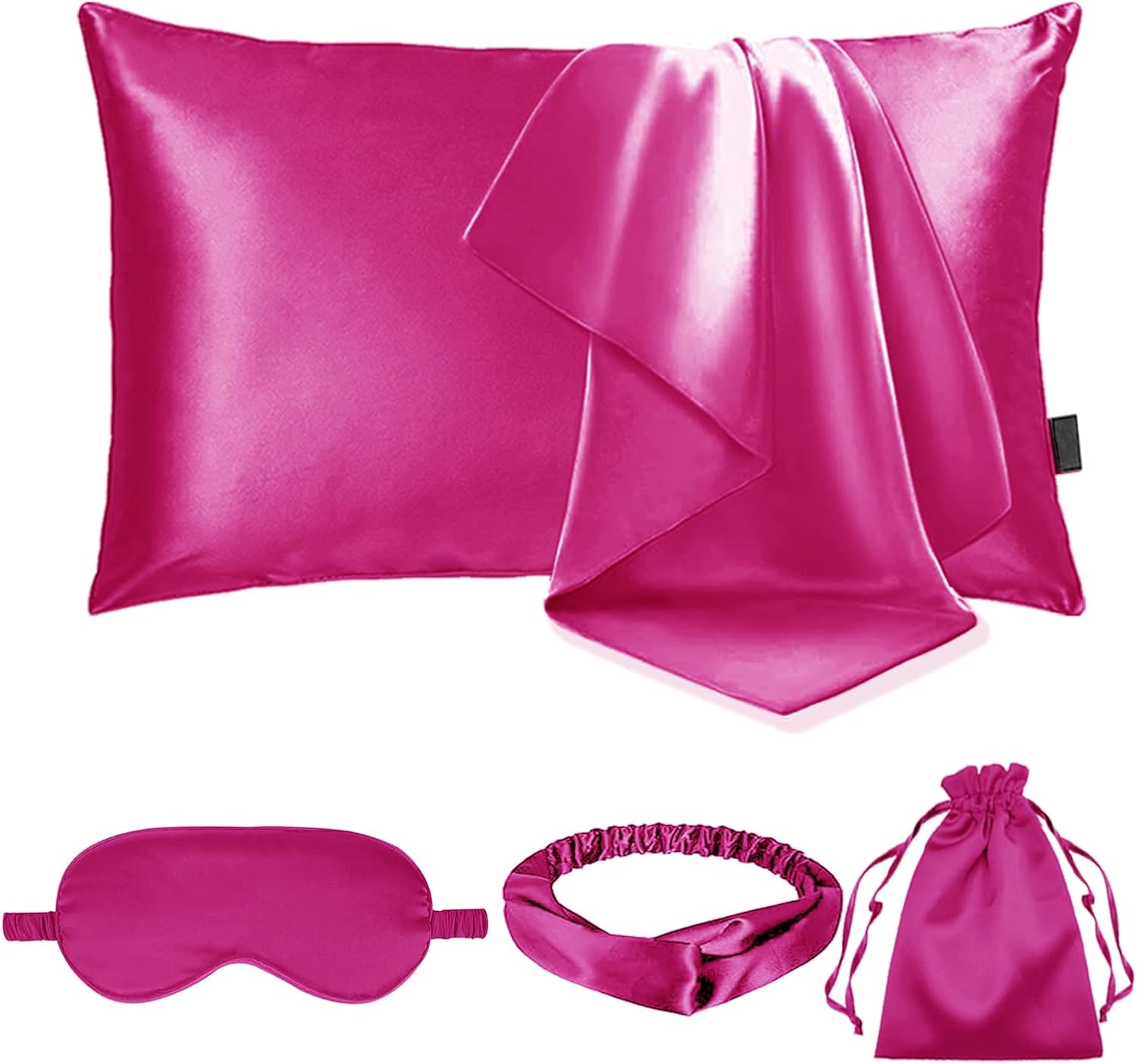 4Pcs Satin Pillowcase Soft Silky Pillowcases for Sleeping with Envelope Closure Similar to Silk Pillow Cases Gifts Women Men