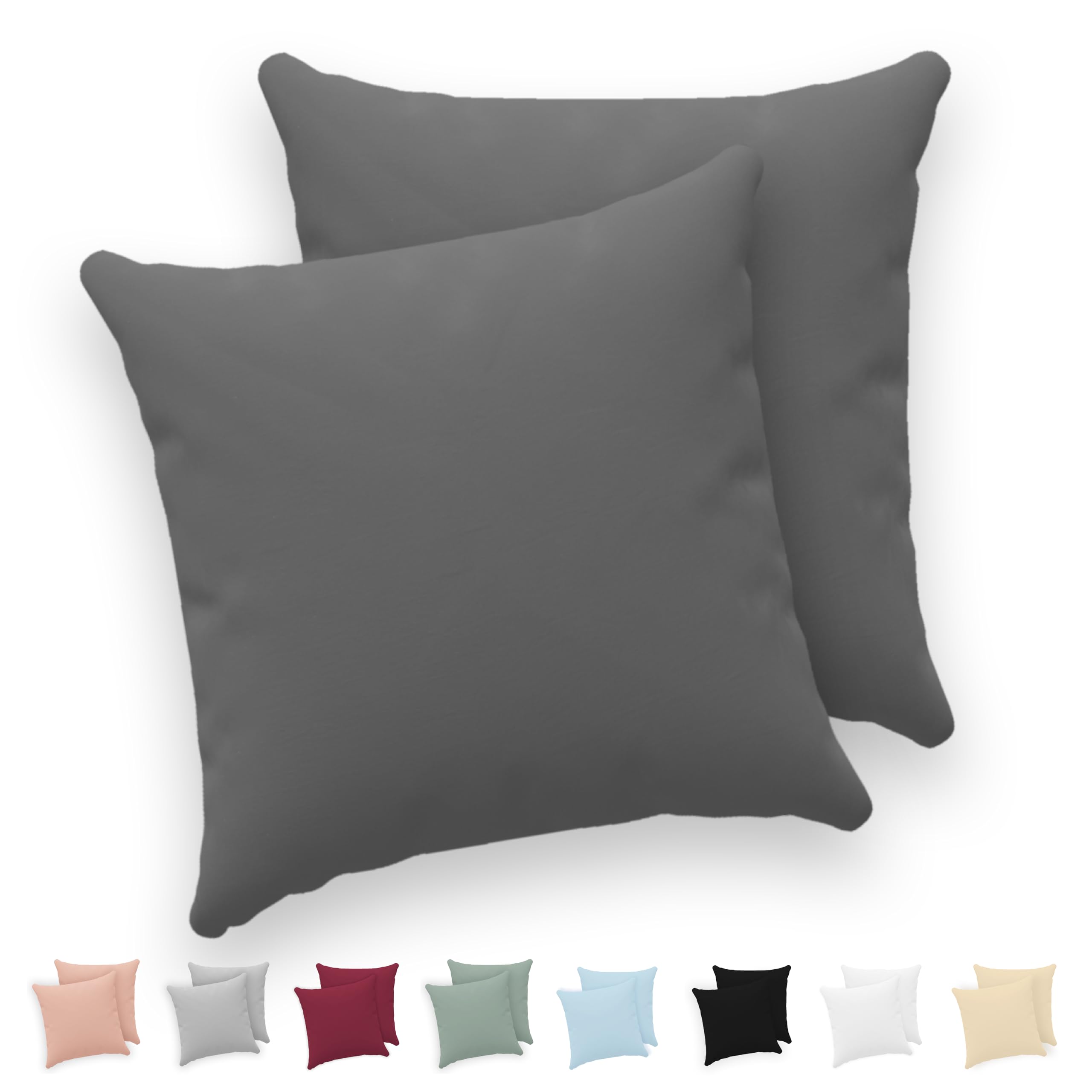 Twinzen® Kussensloop 50x50 (Set van 2) - 100% Katoen Jersey 150 GSM - Roze - Kussensloop 50x50 - Kussenhoes met ritssluiting - Oeko-Tex gecertificeerd