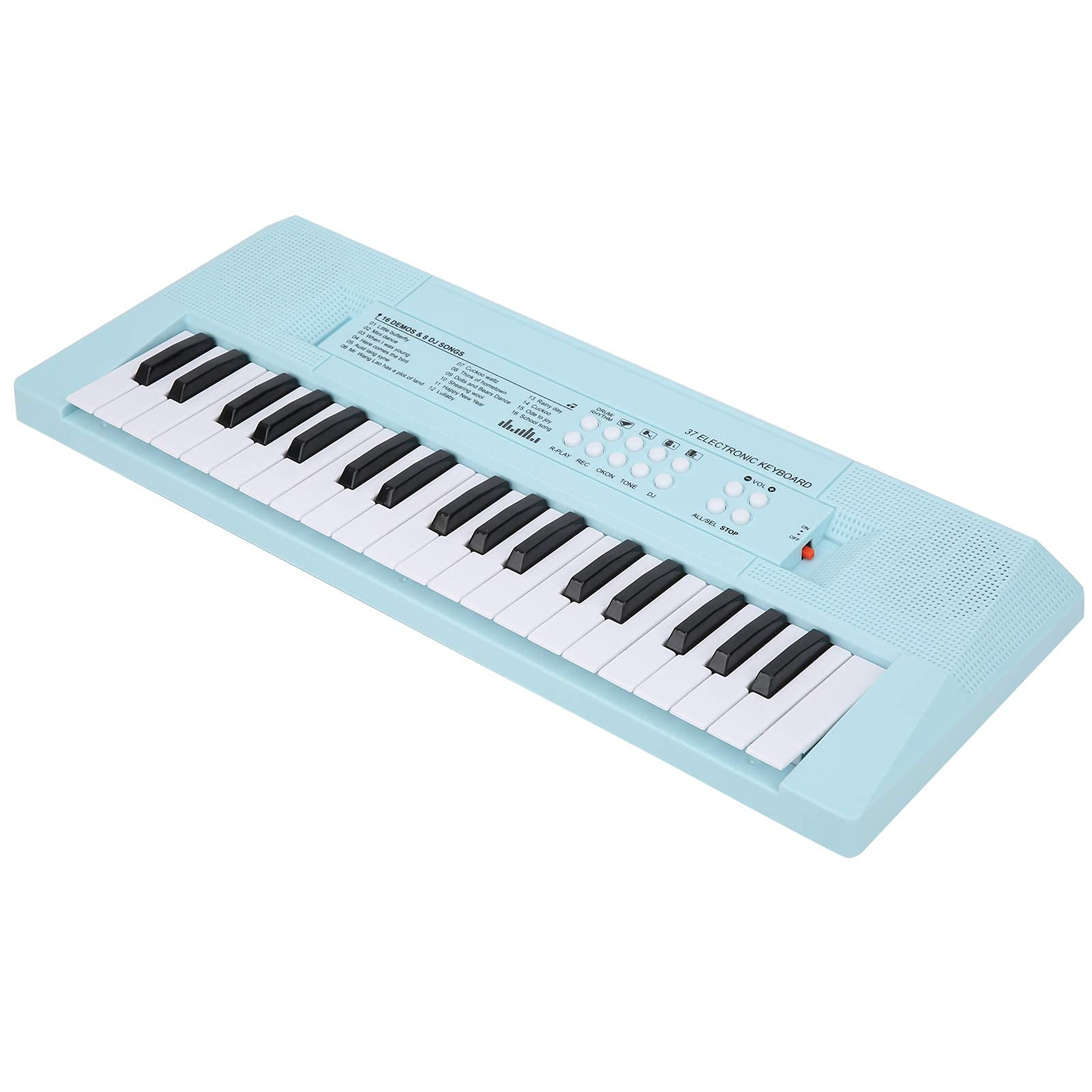 BF ‑ 3738 Musical Electric Keyboard Piano z 37 klawiszami, instrument edukacyjny do nauki klawiatury z regulowaną głośnością muzyki dla początkujących(niebieski)
