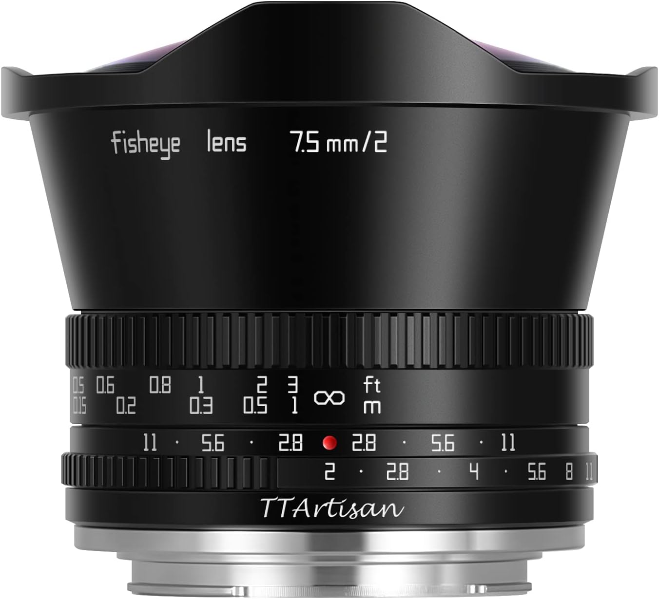TTArtisan 7.5mm F2.0 Fisheye Lens with 180° Angle of View Compatible with Olympus and Panasonic MFT M4/3 Mount Cameras