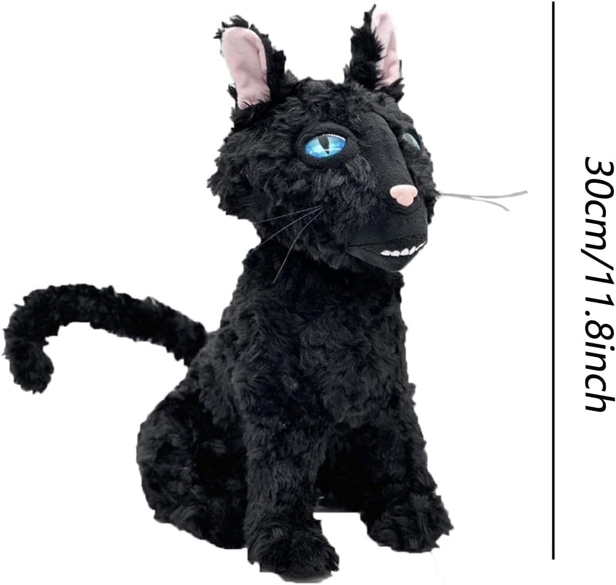 12” Black Cat Plush, Cat Monster Stuffed Animal Pillow Doll Toy, Black Cat Plushies Gift for Fans Kids Girlfriend Birthday Christmas Mother's Day