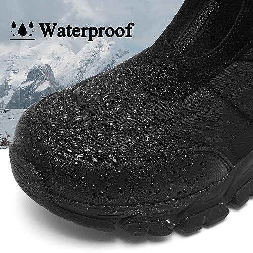 SHULOOK Women\'s Winter Snow Boots Warm Fur Lined Waterproof Non-slip Zipper Insulated Mid-Calf Boots - Thumbnail 5