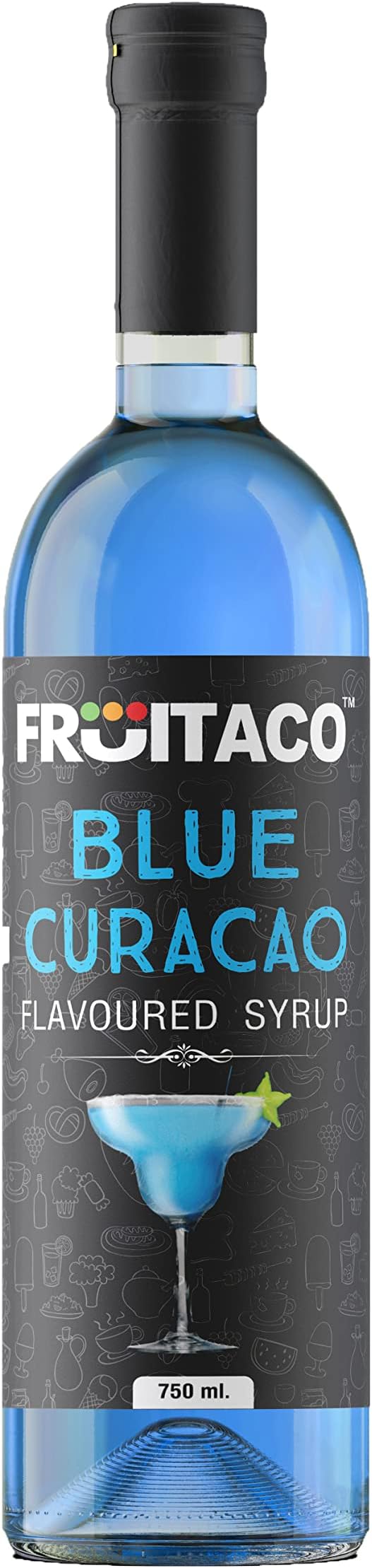 Blue Curacao Syrup 750ML | Mixer for Mocktails, Cocktails, Drinks, Juices, Beverages | Non Alcoholic Mix (Pack of 1)