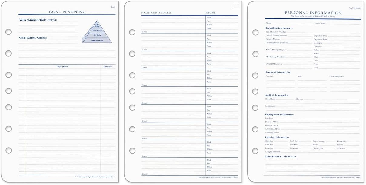FranklinCovey - Starter Pack - Coordinates w/All Planning Page Designs (Classic)