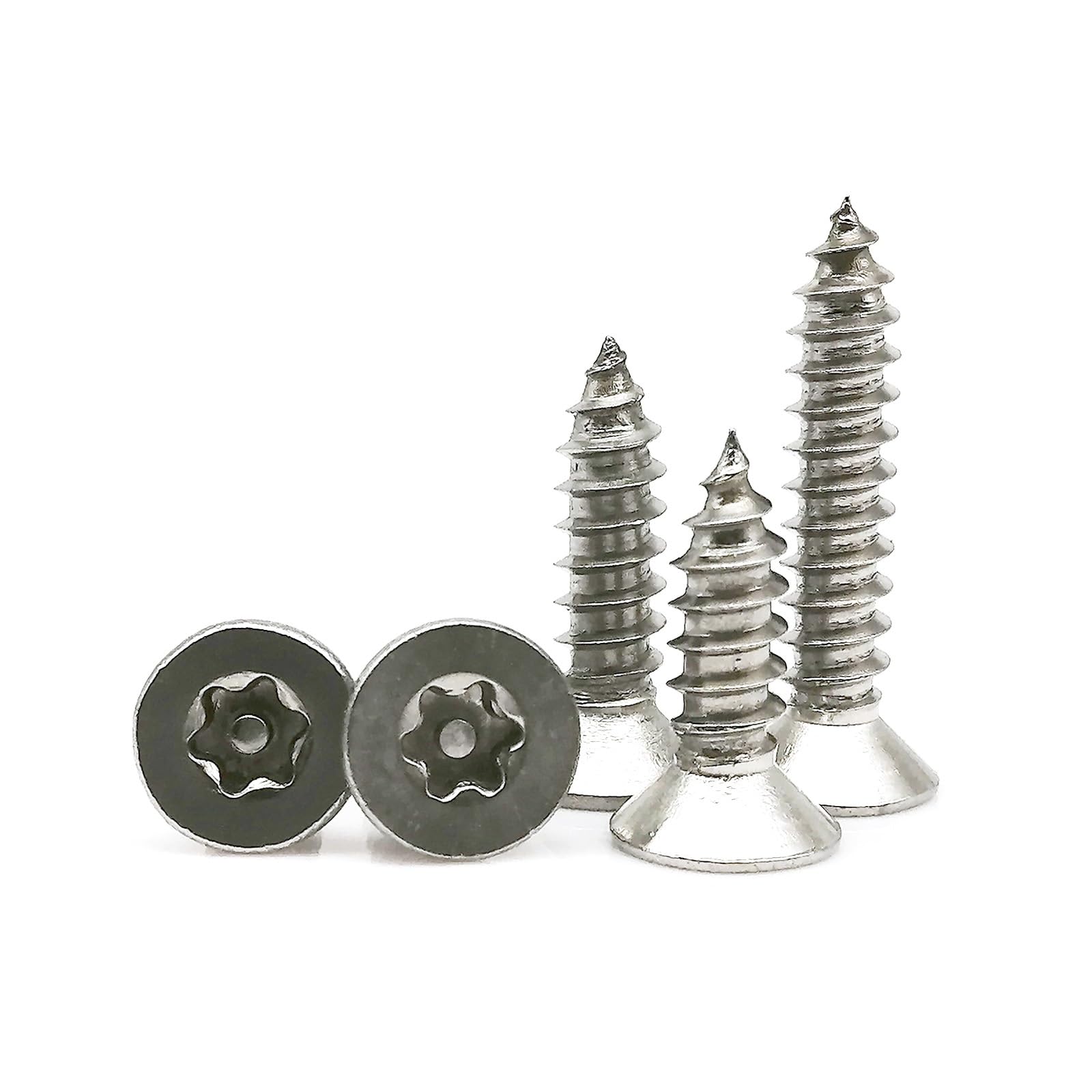 Tornillo autorroscante 10/20 piezas M2 M3 M3.5 M4 M5 304 cabeza avellanada plana Torx de acero inoxidable con pin a prueba de manipulaciones autorroscante para madera (50 mm, 20 piezas M3.5)