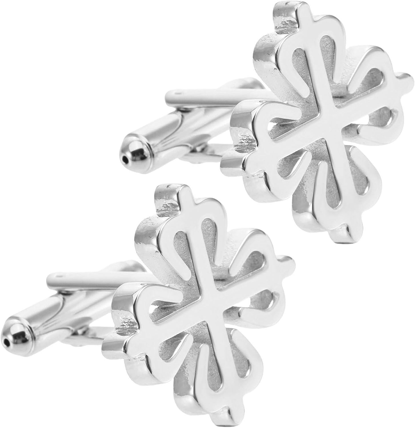 Floral Cross Design Cufflinks for Men Women In Gift Box Silver/Golden