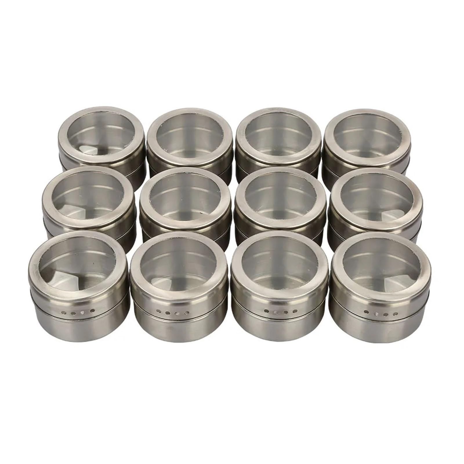 UBOHUZ 12PCS Stainless Steel Seasoning Jars, Multi-Functional Containers, Shakers, Kitchenware, Boxes for Kitchen Condiment