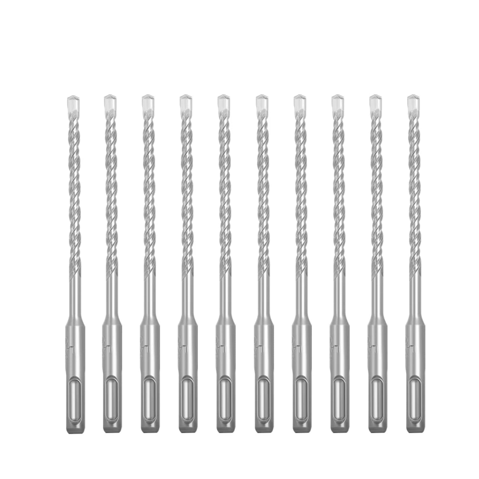 Juego De Brocas SDS Plus, Martillo Eléctrico De 10 Piezas, 160mm, Pared De Hormigón, Bloque De Ladrillo, Sierra Perforadora De Mampostería,4x160mm 10 Piezas