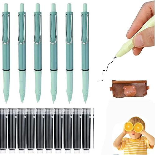 Miniatura 1 de satetol Pluma estilográfica retráctil, pluma de escritura de prensa ortostática, punta extrafina, tipo prensa, pluma de escritura de tinta