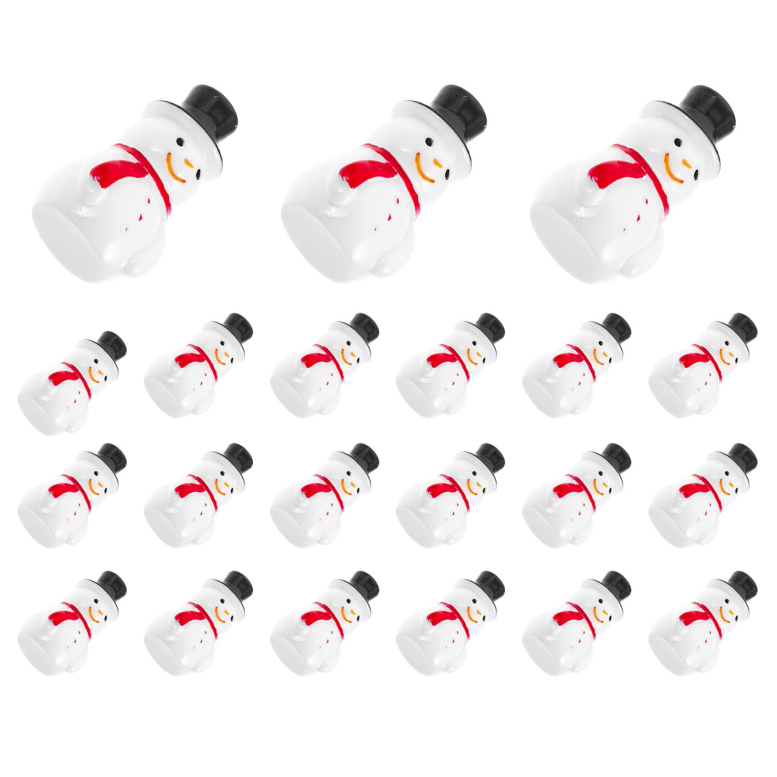 Happyyami 20 Pezzi Pupazzo di Natale in Resina Nero Miniatura, Decorazione Natalizia Adorabile per Mini Garden e Fai da Te Finitura Liscia e Lavorazione Fine, per Addobbi Natalizi