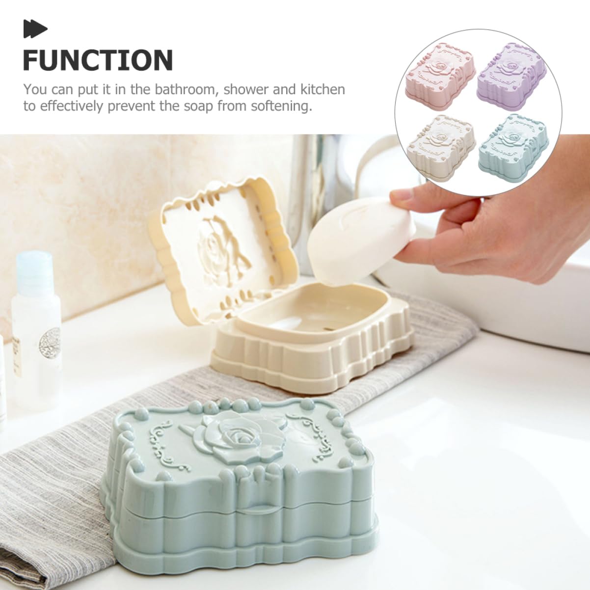 Alipis 4 Juegos de Jaboneras Elegantes de Polipropileno con Tapa para Viaje para El Hogar para Decoración de Baño 4 Unidades