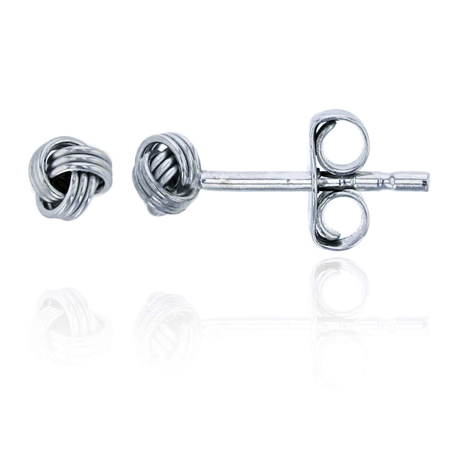 DECADENCE Sterling Silver Multi Love Knot Ball Stud Earrings for Women | Round Milgraine Wire Rope Cable Twist Stud Earrings | Secure Back Closure |