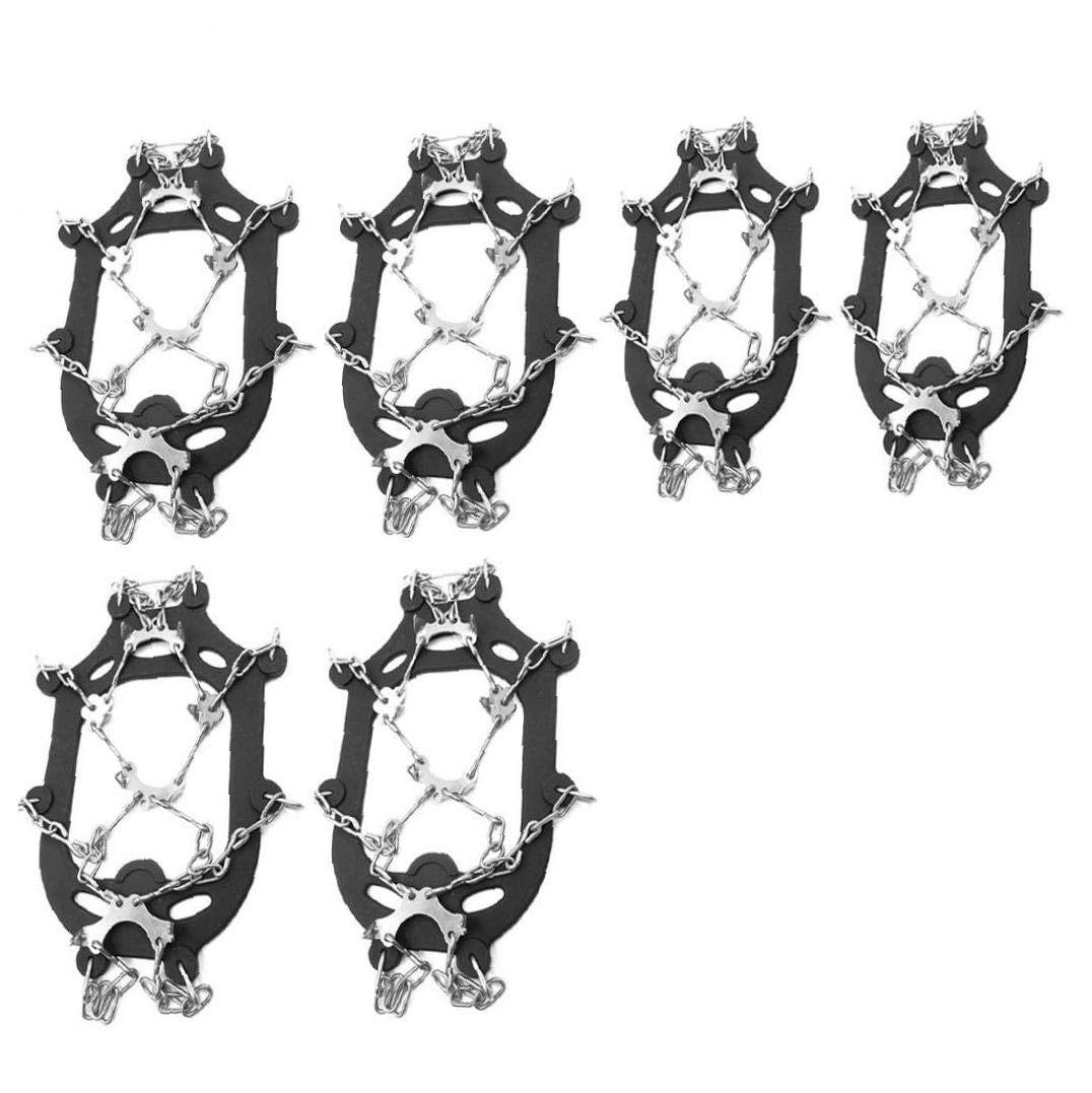 Ice Snow Grips, Traction Cleats Steigeisen für Schuhe mit 23 Edelstahlspikes zum Gehen, Joggen, Klettern, Wandern auf Schnee und Ice XL Black