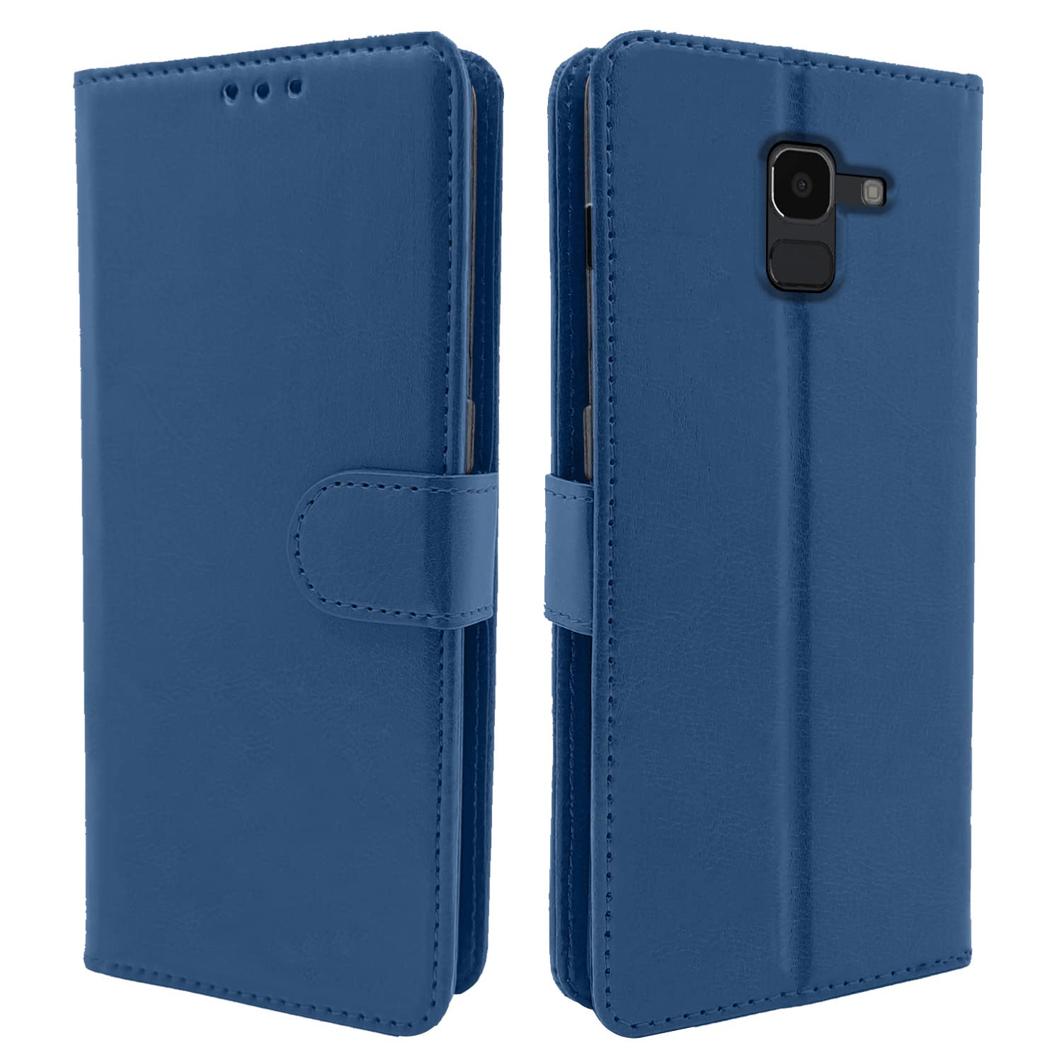 Pikkme Samsung Galaxy J6 2018 Flip Case Leather Finish | Inside TPU with Card Pockets | Wallet Stand and Shock Proof | Magnetic Closing | Complete Protection Flip Cover (Blue) (B0BJJTX5W1) Amazon Price History, Amazon Price Tracker