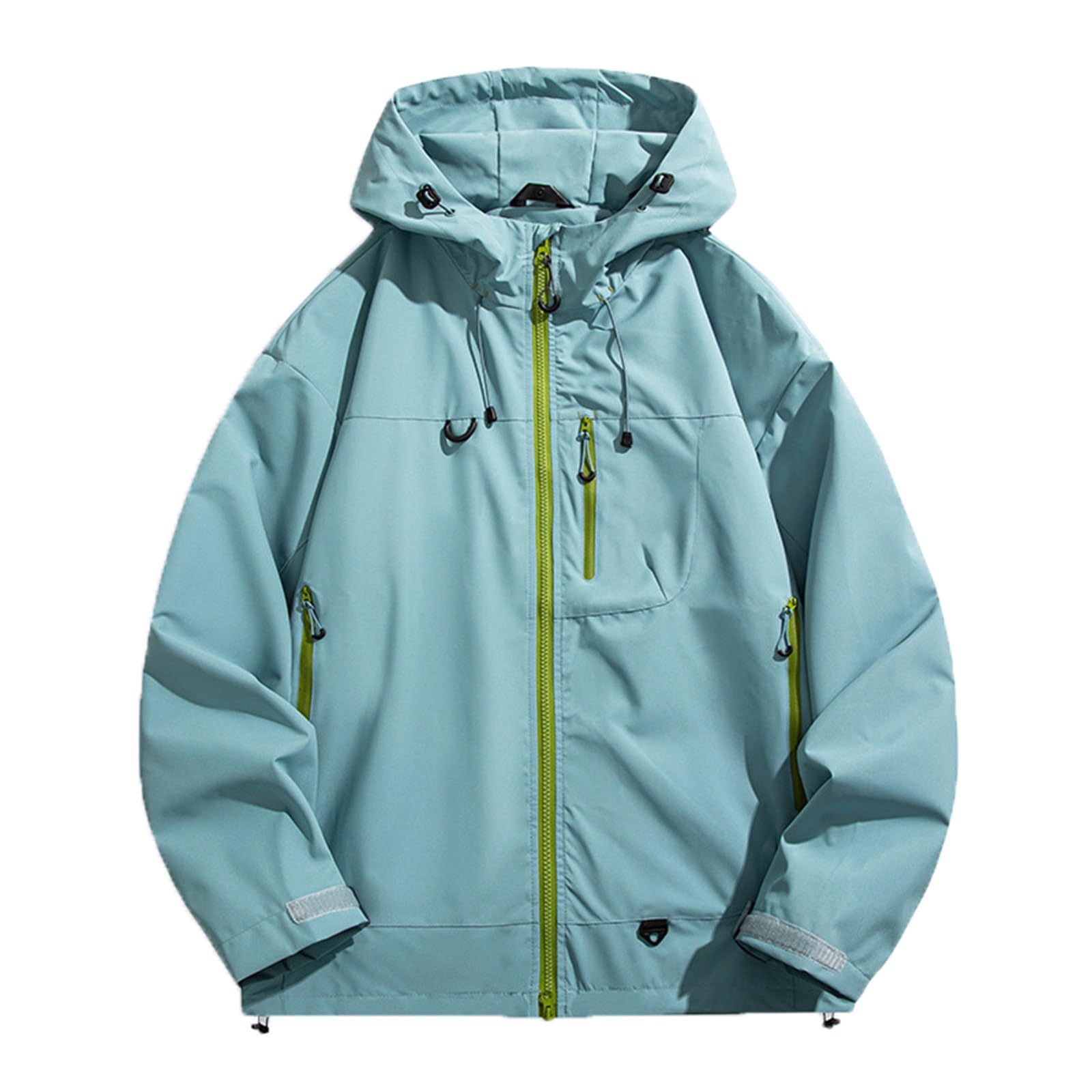 Generico Giacca Autunno Uomo - Giacca Antivento Trekking Leggera Traspirante Cappuccio Cerniera Uso Quotidiano Giacca Casual Impermeabile Outdoor Viaggio Sportiva Elegante