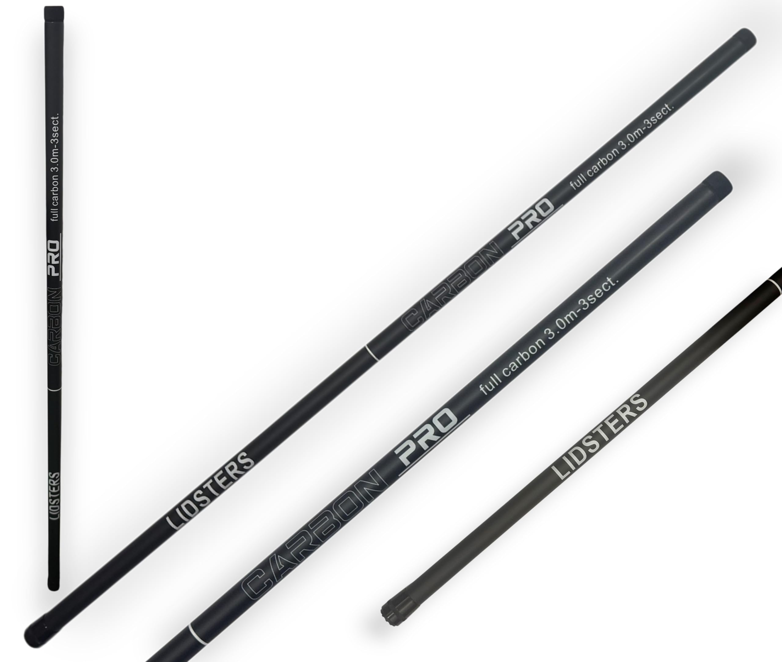 Lidsters 3m Carbon Pro Handle Telescopic Landing Net Carp Coarse Fishing Black