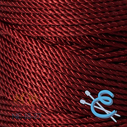 Image of Espiga No.18-100% Nylon Omega String Cord for Knitting and Crochet - 27 Wine Red