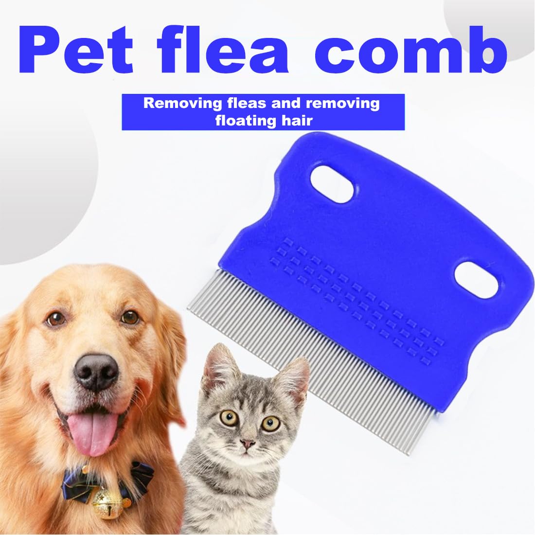 Peignes anti-puces, 3 Pièces peignes anti puces pour chats et chiens, peigne de toilettage pour animaux outil d'épilation, peigne, pour chiots et chatons, Peigne Poux Bleu à Dents Fines