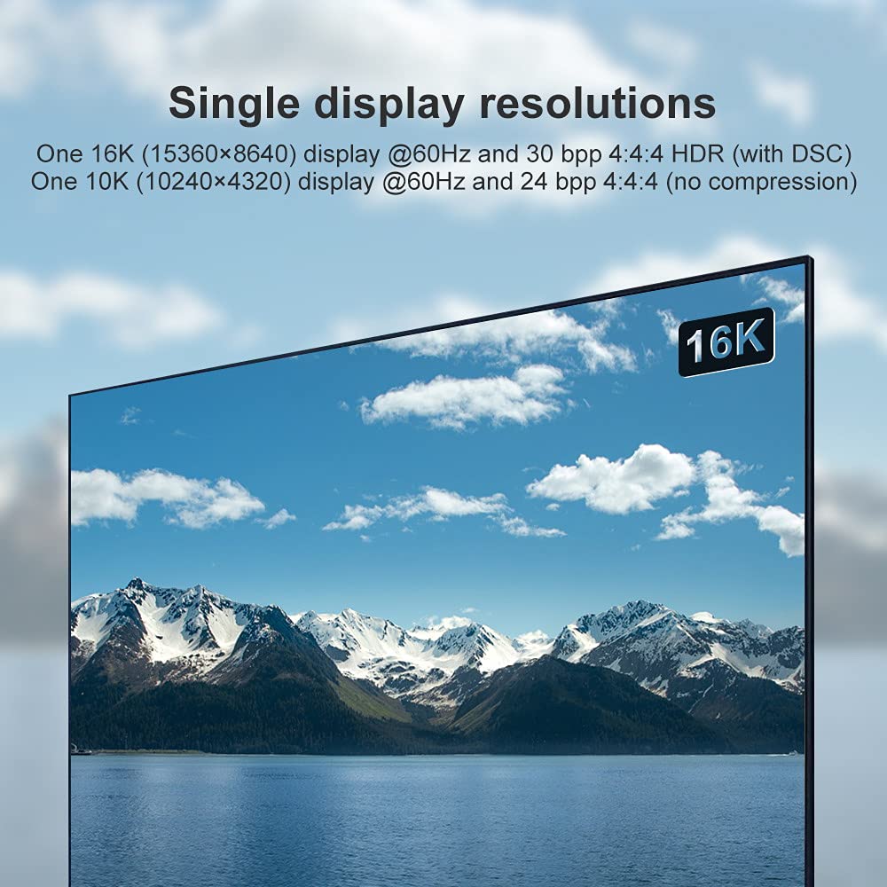 Câble DisplayPort 2.0 DP vers DP 16 K 60 Hz Ultra HD UHD DP 1.4 8 K 120 Hz pour PC, ordinateur portable, TV, 2 m