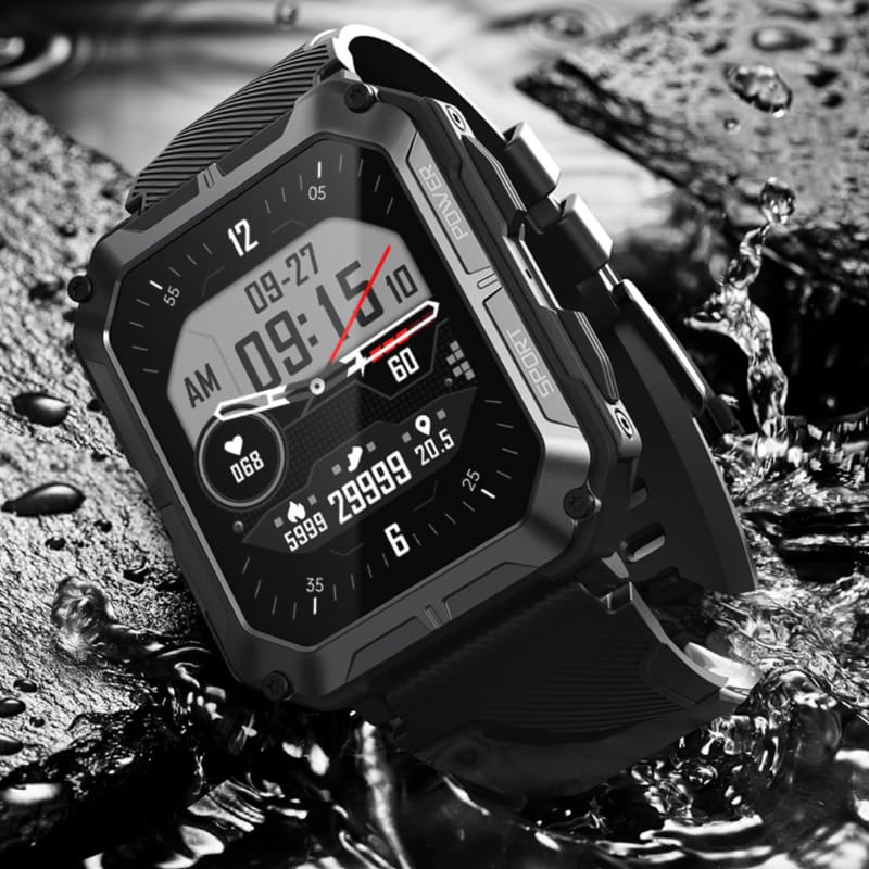 Watchily Militaire MTPRO - Montre Connectée Homme, Militaire, Ultra résistant, SMS, Sport, Santé, Aventure, Autonomie 15 à 50 Jours