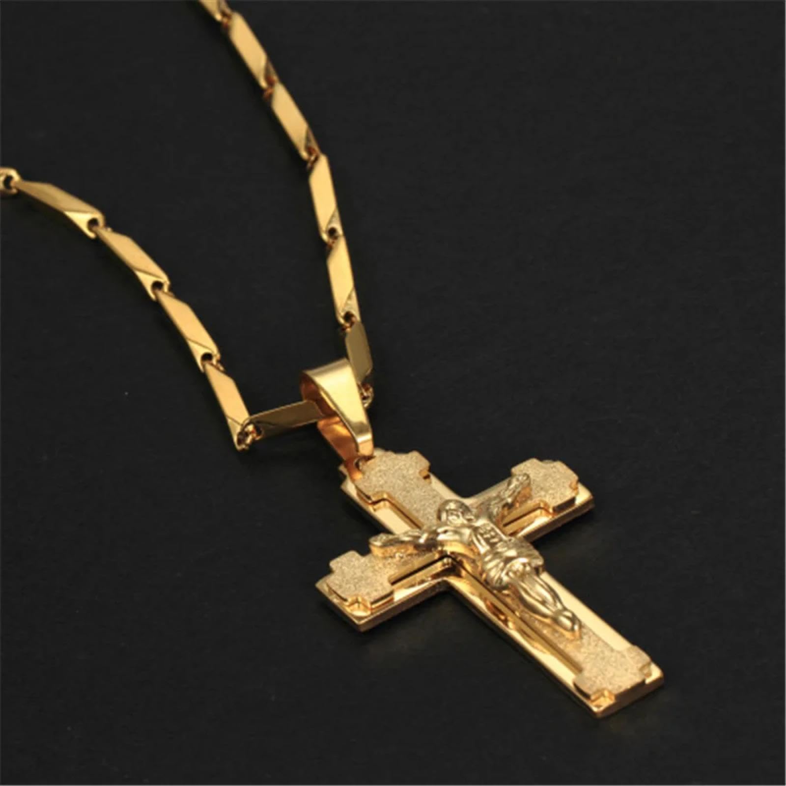 SiVaji Necklace Halskette Ketten Schmuck Herren Frauen Anhänger Necklacereligiös Jesus Kreuz Anhänger Männer Halsketten Männlich