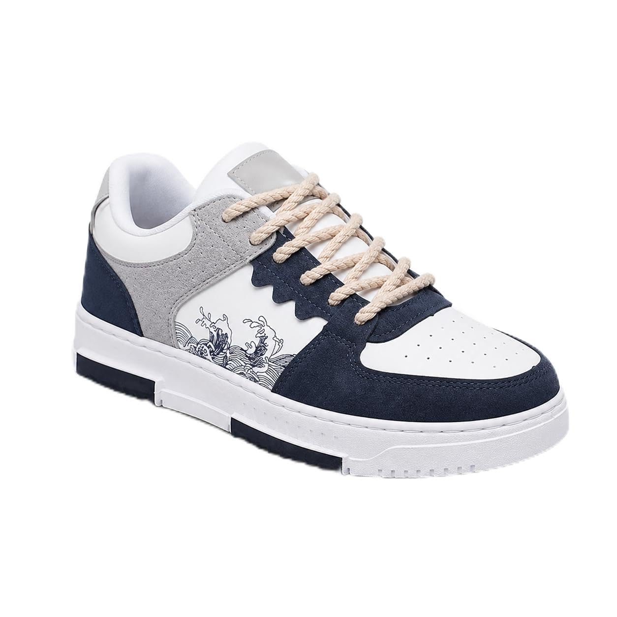 layasa Men Multicolor Casual Sneaker White White/Beige - Image 1