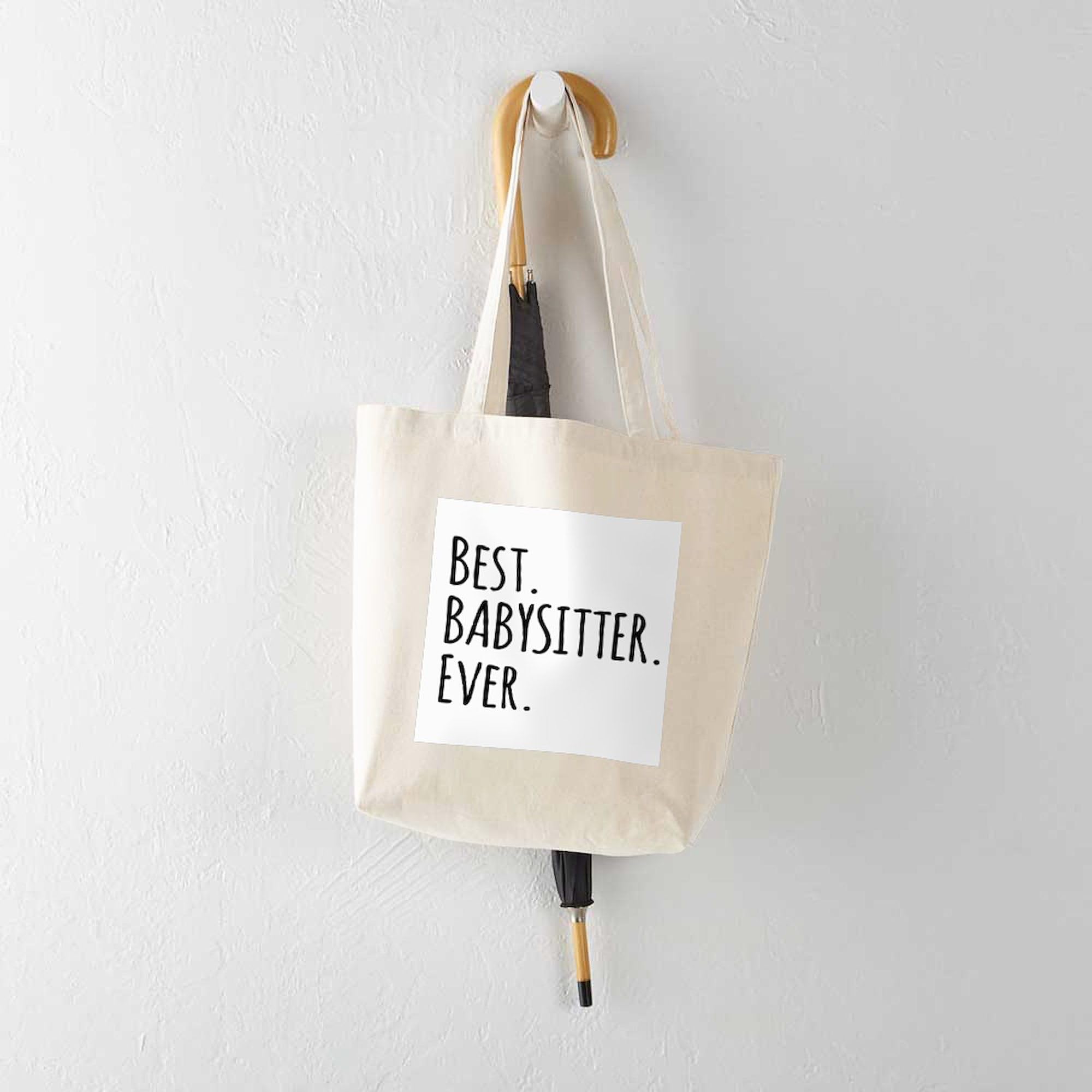 CafePress 'World's Coolest Babysitter' Tote Bag - Natural Canvas Reusable Shopping Bag, Two Sizes - View #3