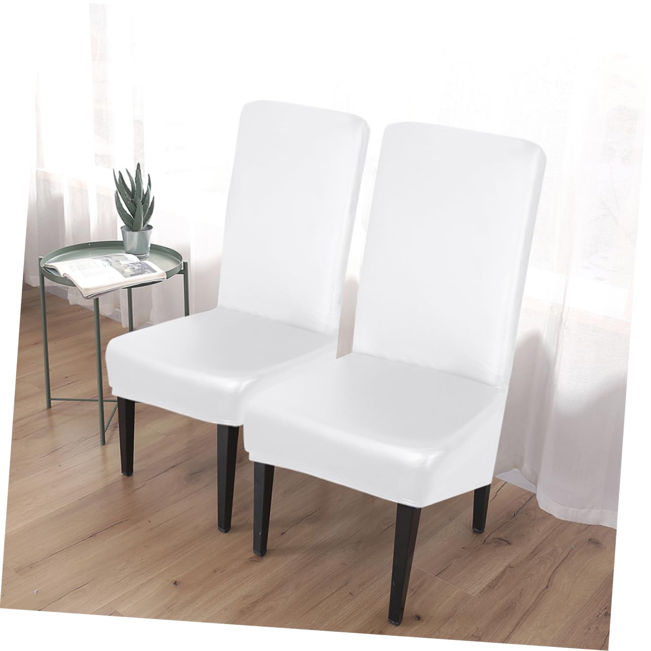 LIFKOME Funda de Silla de PU Respaldo Curvo Decoración Sencilla para Sala de Estar Suministros para Sillas Resistente Manchas y Desgaste