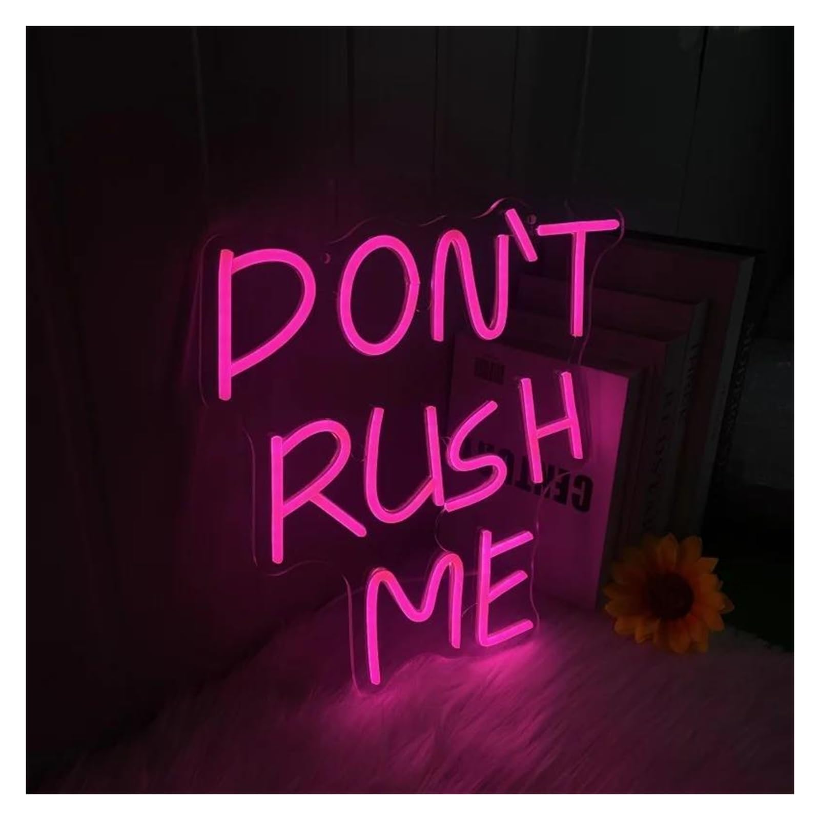 LEMST Sign Lamp Don't Rush Me Neon, USB Powered, with Dimmable Switch, Suitable for Home Office, Workspace Or Lounge Area 31.5x33cm
