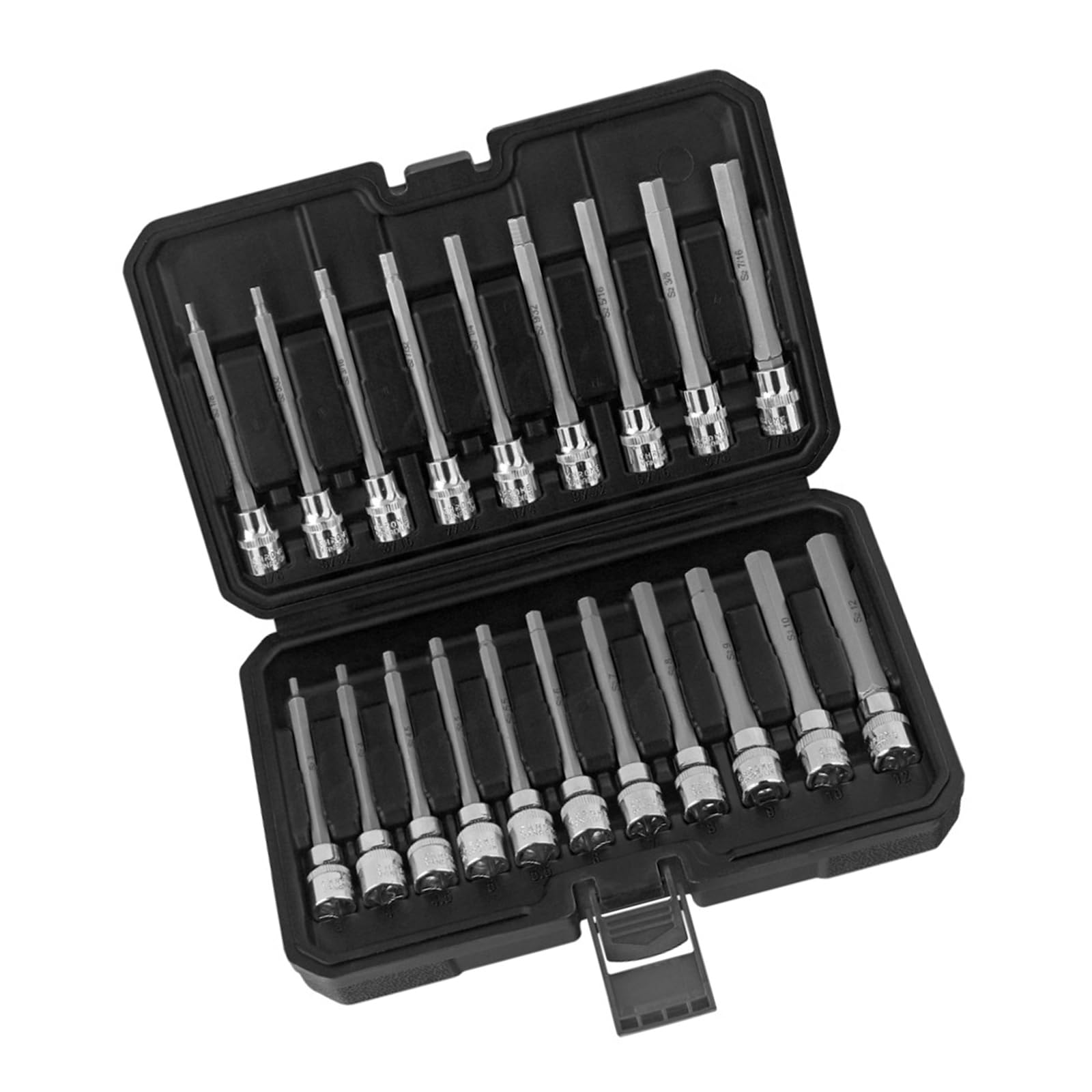 Juego de llaves Allen de eje largo profesional, 20 unidades de 3/8 pulgadas para tamaño métrico y británico de 3 mm a 12 mm, juego de llaves Allen largas métricas y británicas
