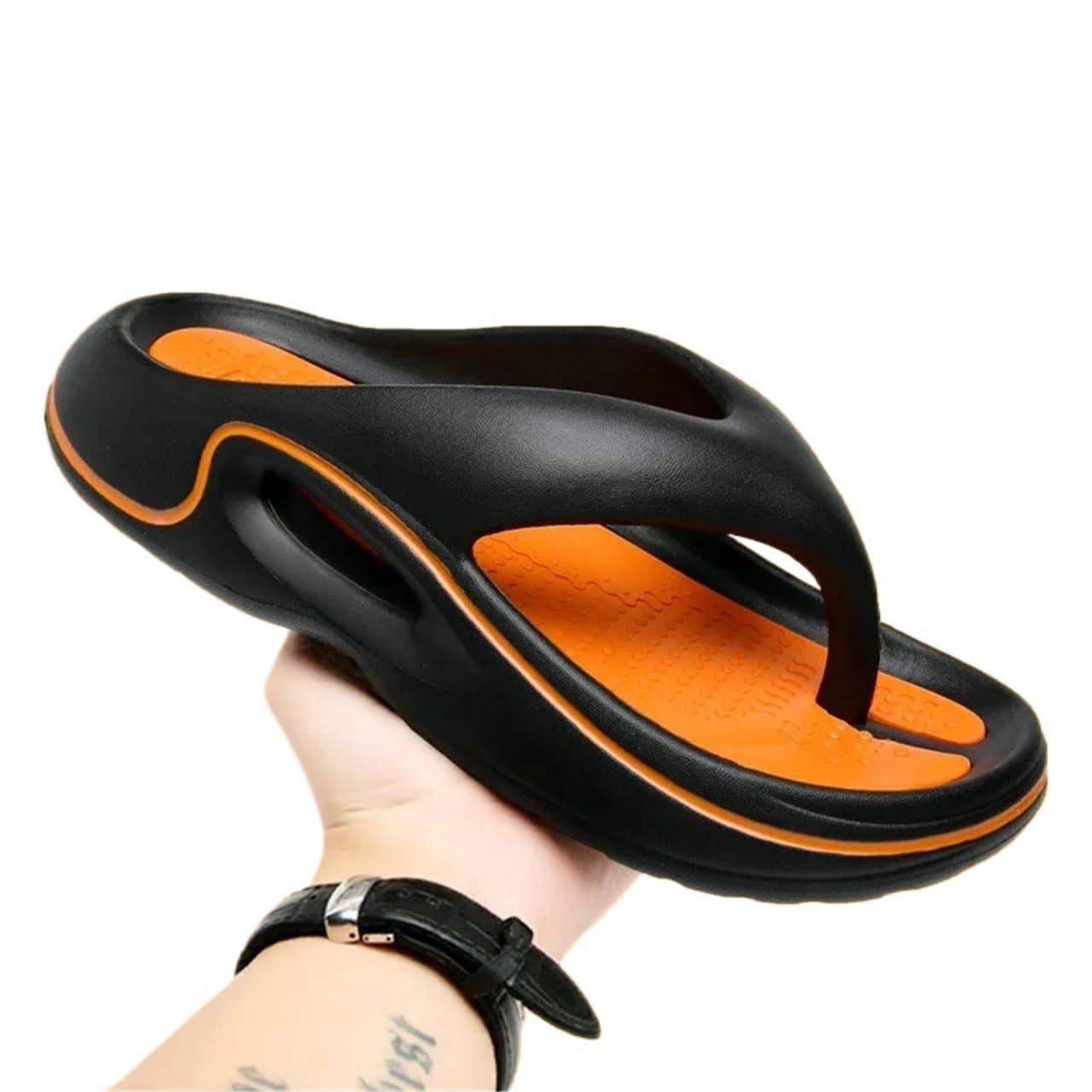 Goxqit Men's Color3 Flip-Flops Summer Slippers Flip Flops Thick Soled Eva Soft Slides For Non-Slip Sandals Outdoor Beach Summer Shoes For (,45-46)