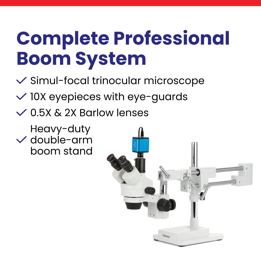 3.5X-90X Microscopio stereo zoom, su supporto doppio