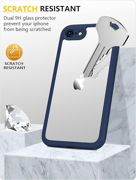 Miracase 360° Case Compatible with iPhone SE 2022/SE 2020/iPhone 8, Full Body Protective Case With Built-in Glass Screen Prot - 5