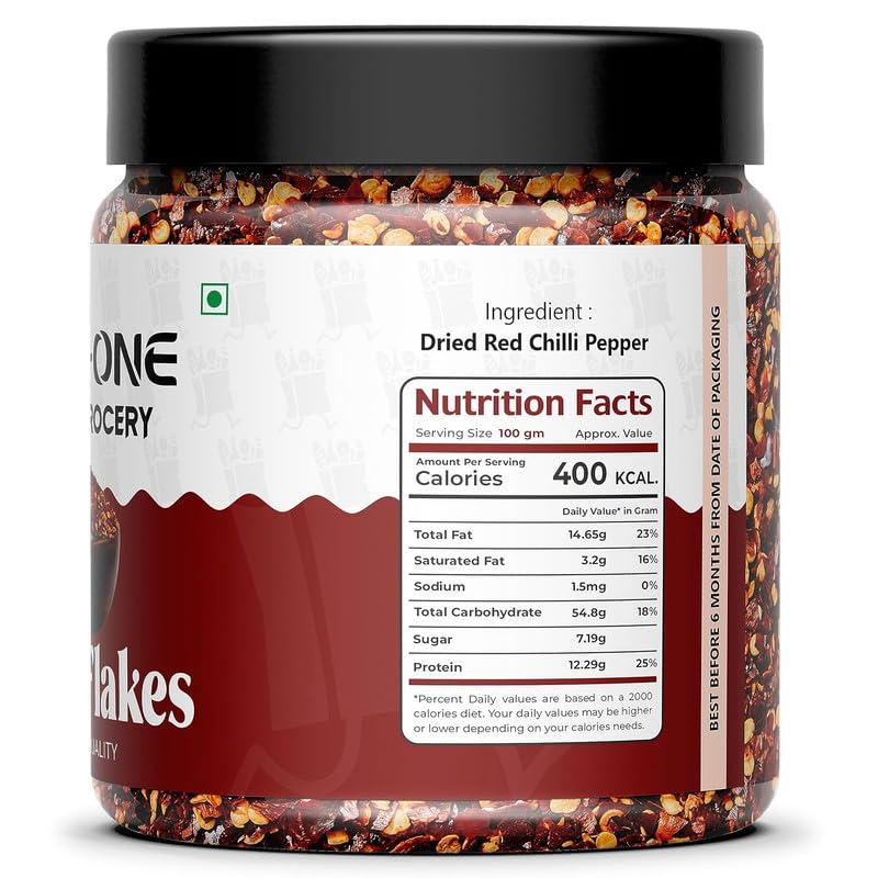 A-ONE GROCERY Red Chilli Flakes | Italian Seasoning for Italian Cuisines | Dried Pizza Pasta Seasoning | Crushed Red Chili | Spicy Flavor | Zero added Colours | 100% Natural | 250gm